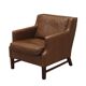 Brown leather armchair, Danish design, 1960s, production: Denmark