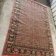 Vintage carpet in bright red background wool, 258x178 cm