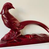Faisan Art déco de Lemanceau fait par Saint Clément. Céramique vintage Charles Lemanceau.