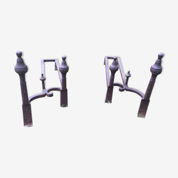 Pair of cast-iron andirons