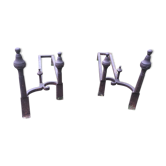 Pair of cast-iron andirons