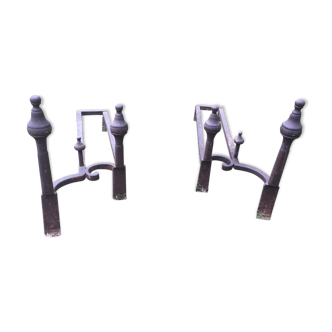 Pair of cast-iron andirons