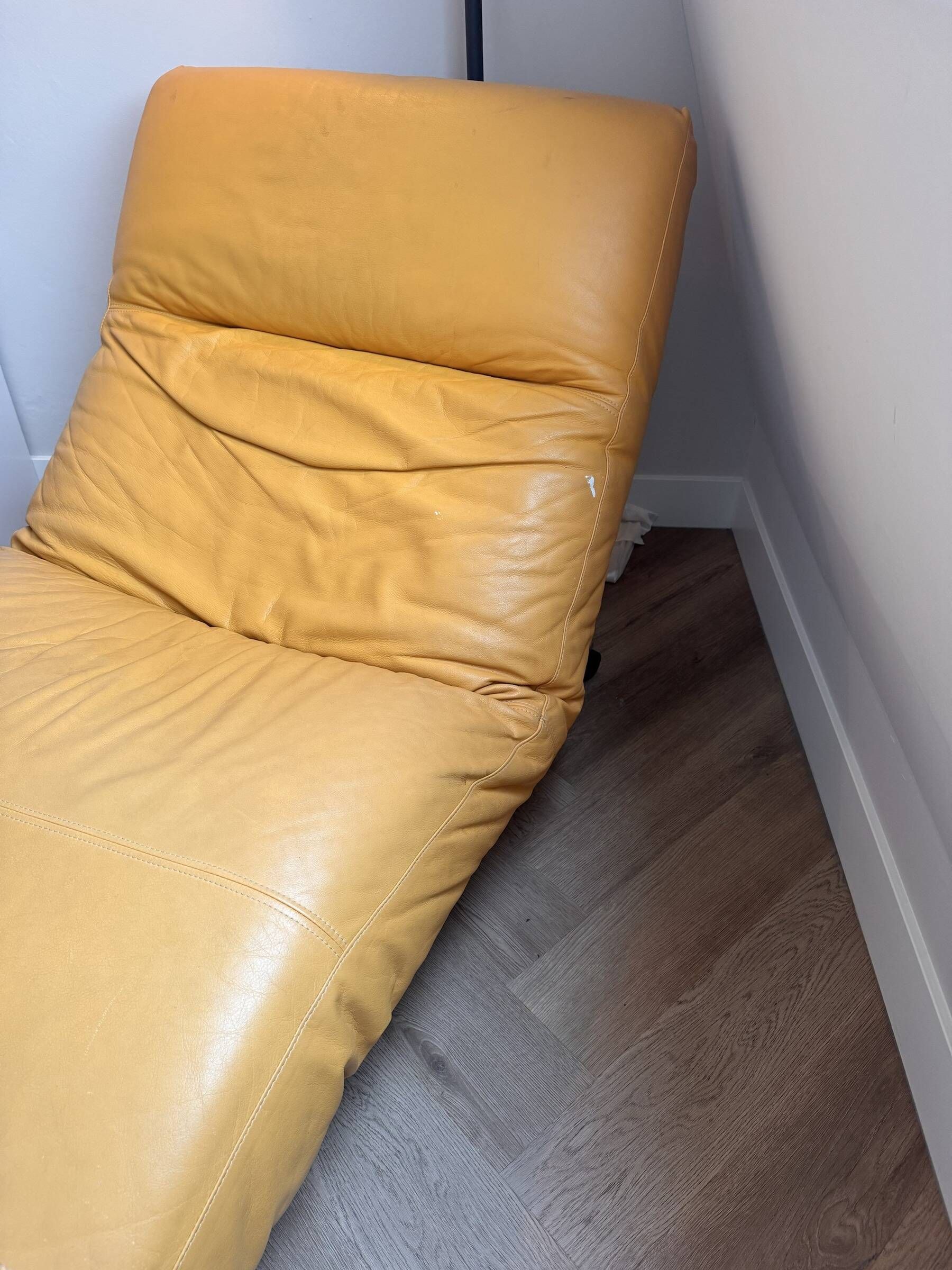 Original Vintage N. Eilersen Chaise Longue in Cognac Leather
