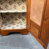 /Art Deco wardrobe with mirror in carved solid oak from the 20s/30s