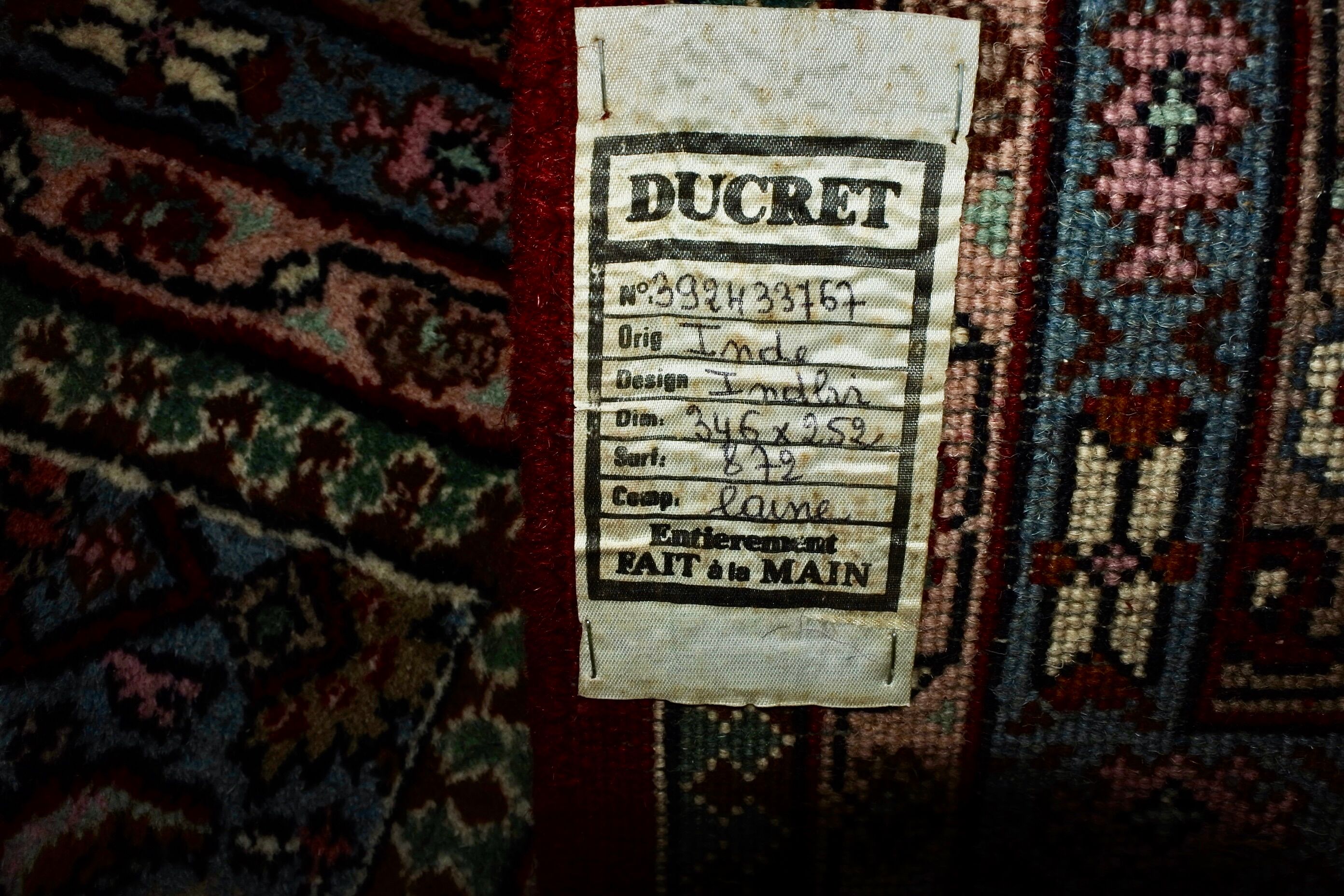 Hand-woven vintage indian rug 346x252cm