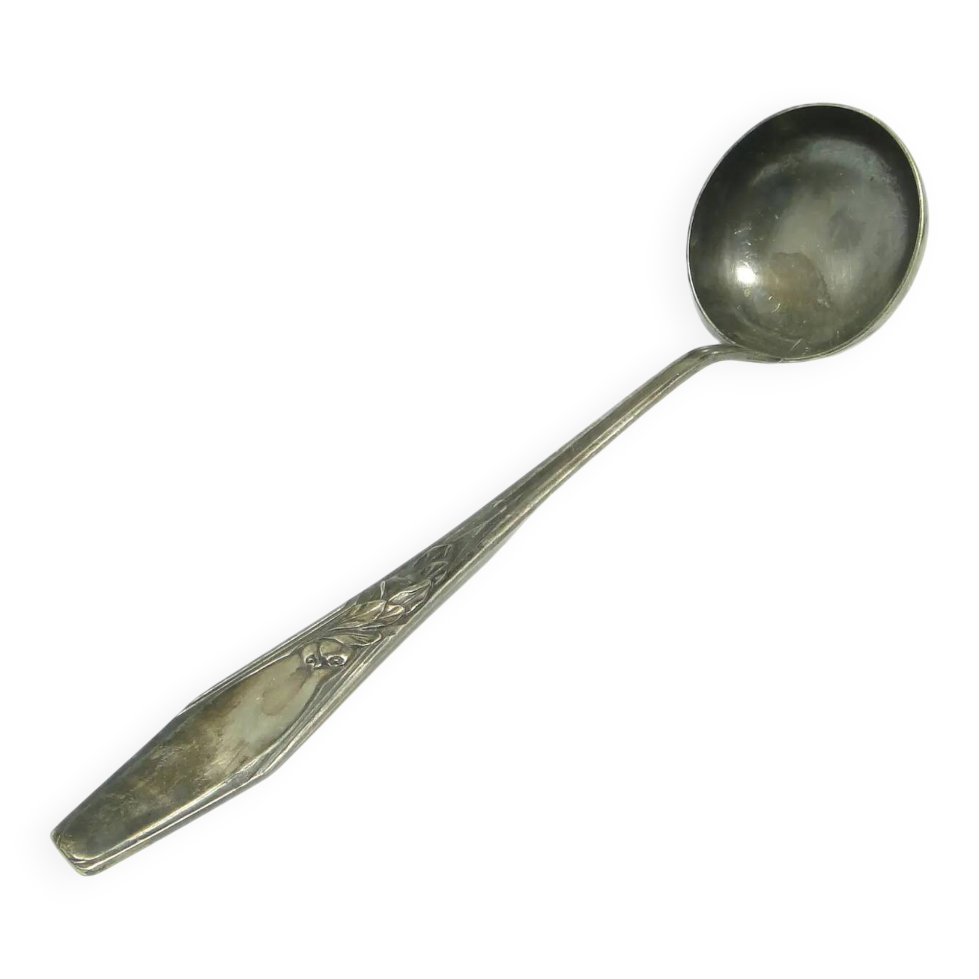 Borówka ladle, Art Nouveau / Art Deco, silver-plated brass, Norblin, Poland, 1920s.