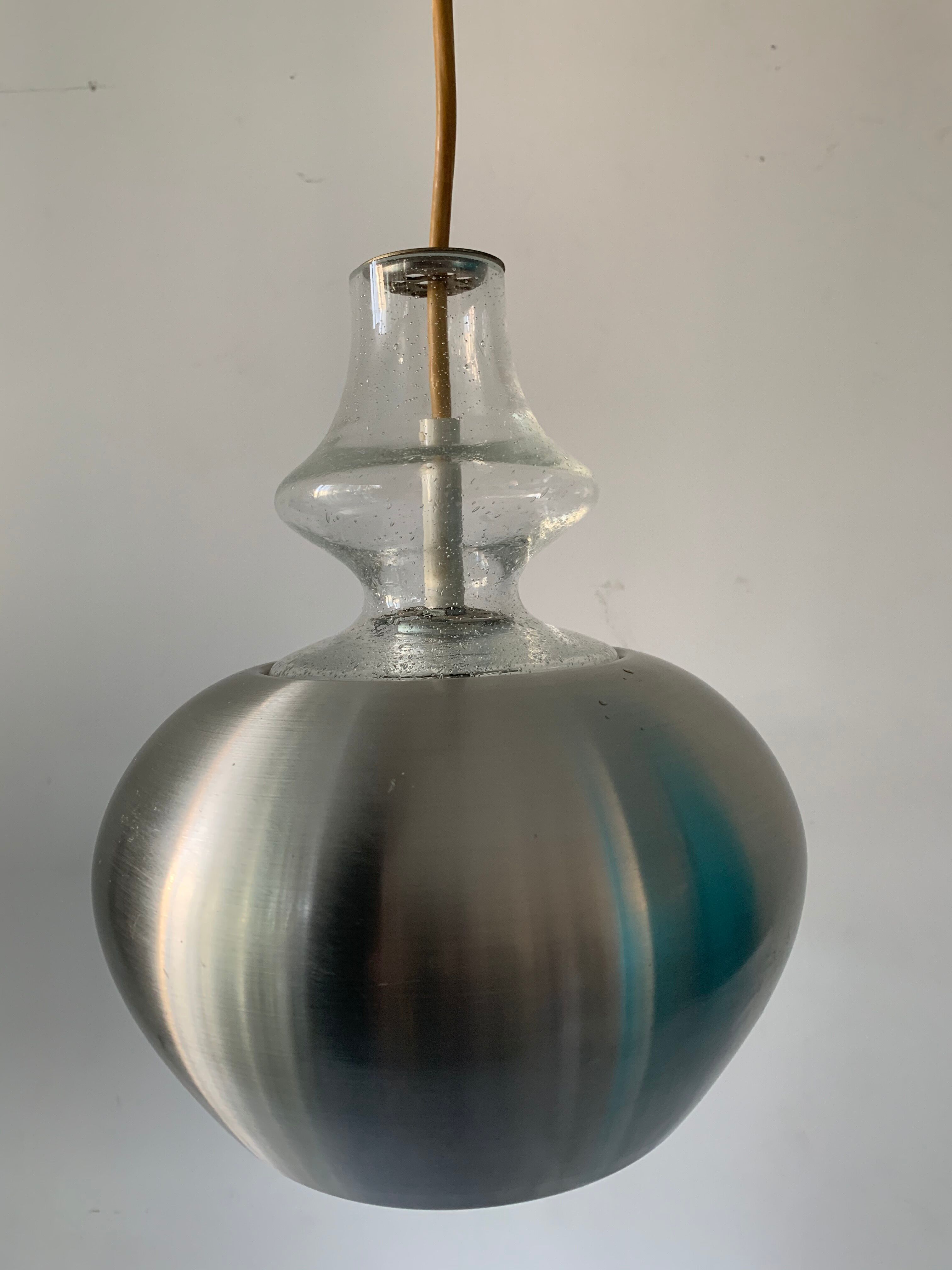 3 suspensions Raak Carthago aluminium and glass 1970