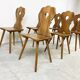 Vintage oak brutalist chairs, 1960s
