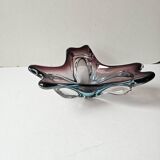 Murano glass Sommerso empty pocket purple blue transparent 24cm