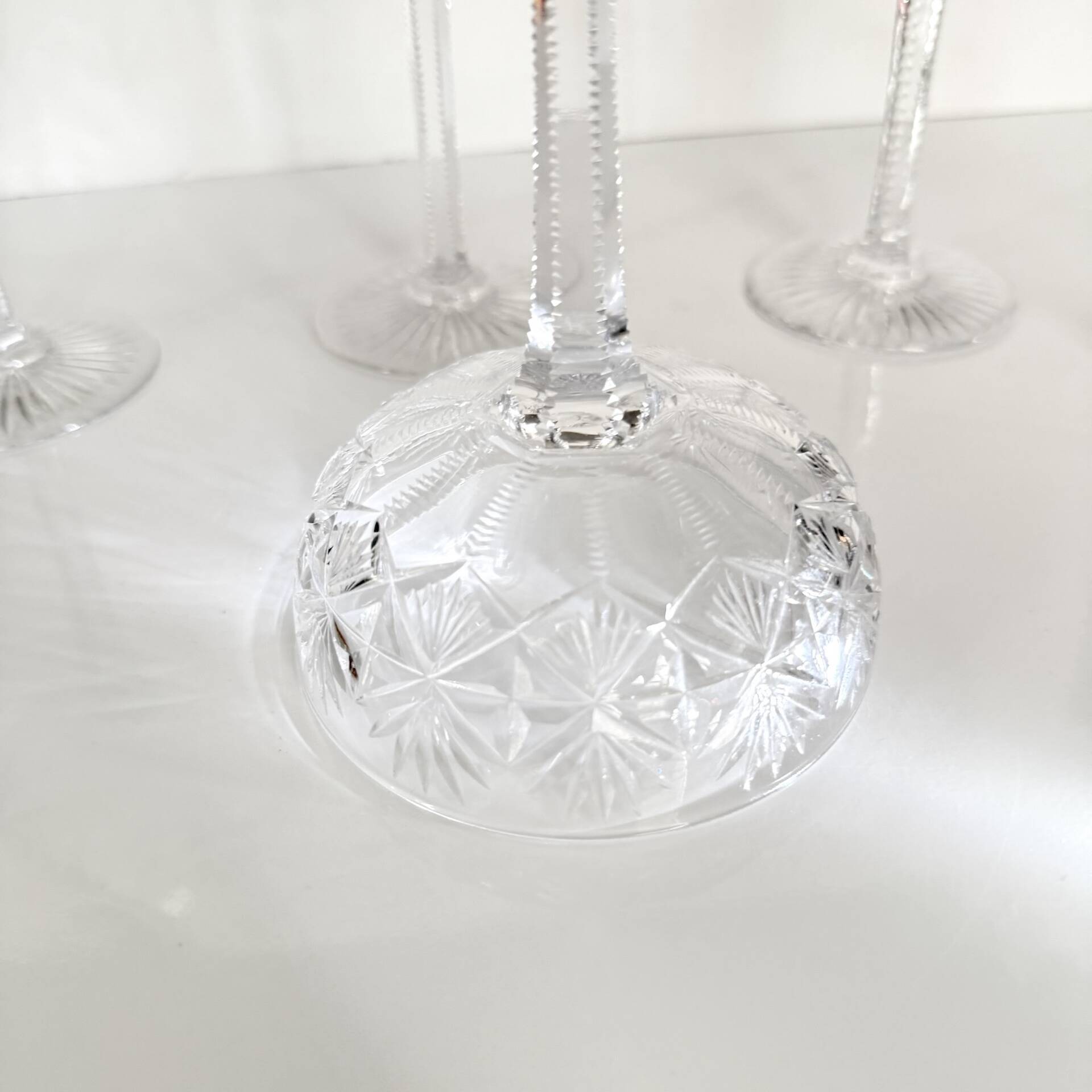 Set of 5 crystal champagne glasses from Saint-Louis | Gavarni model