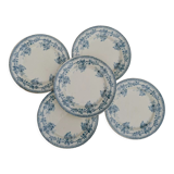 Assiettes terre de fer bleu