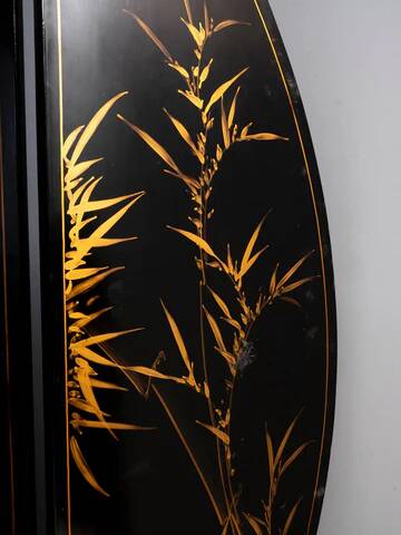 Chinese export black lacquer and mother-of-pearl folding screen, mid-20th century