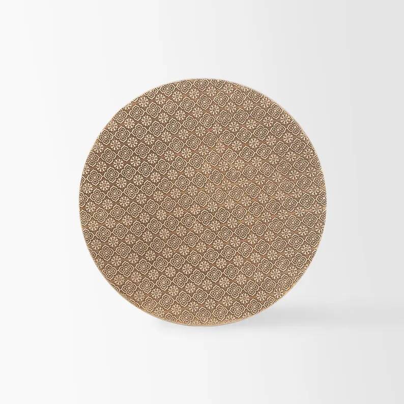 Aura Brass Clad Side Table: Handmade Bronze Accent Table