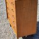 Chest of drawers of the 50s in golden blond oak 5 drawers conical feet