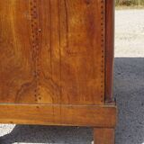 Buffet Empire, plateau en losanges, marqueterie de bois