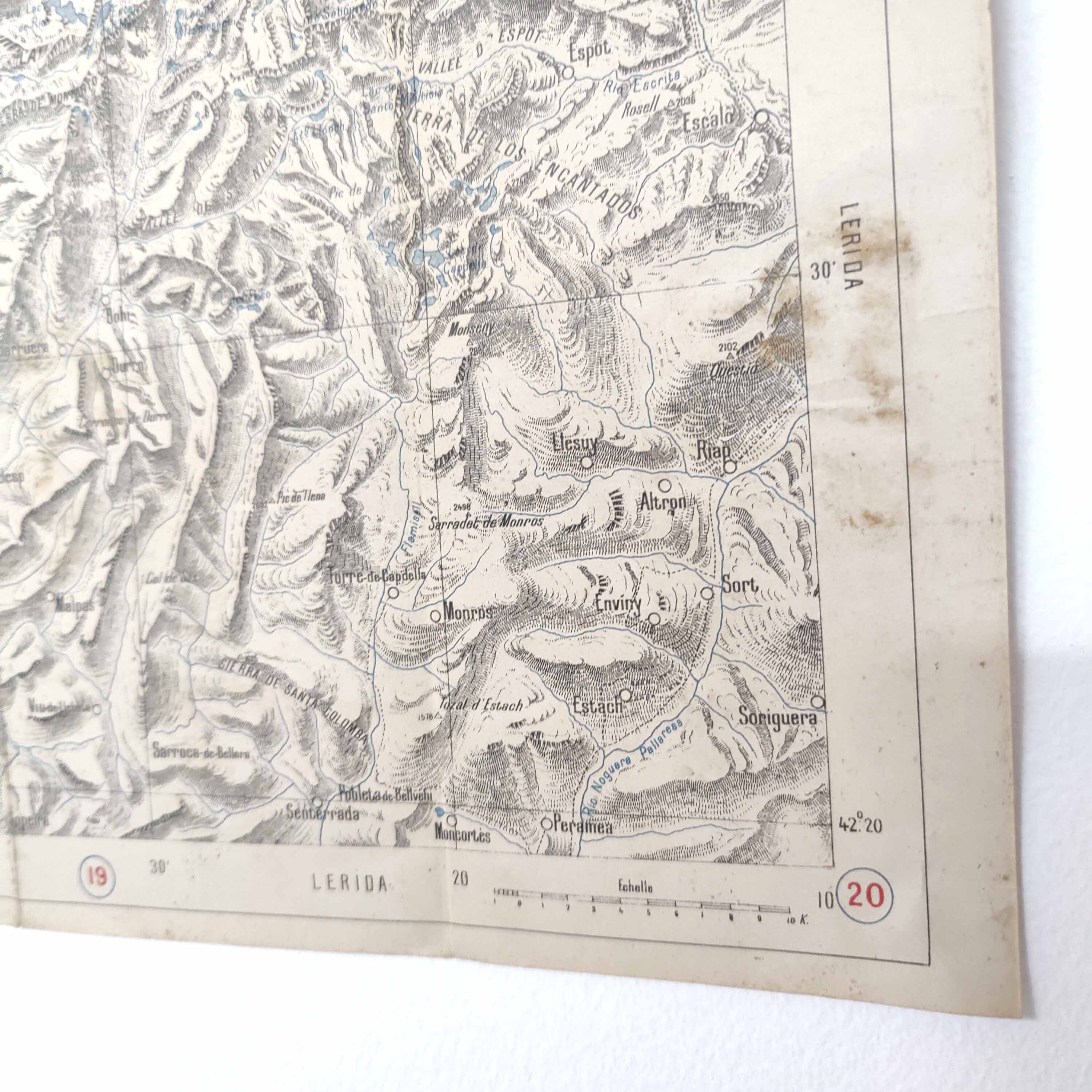 Michelin map Haute-Garonne Pyrenees and Navarre 1920