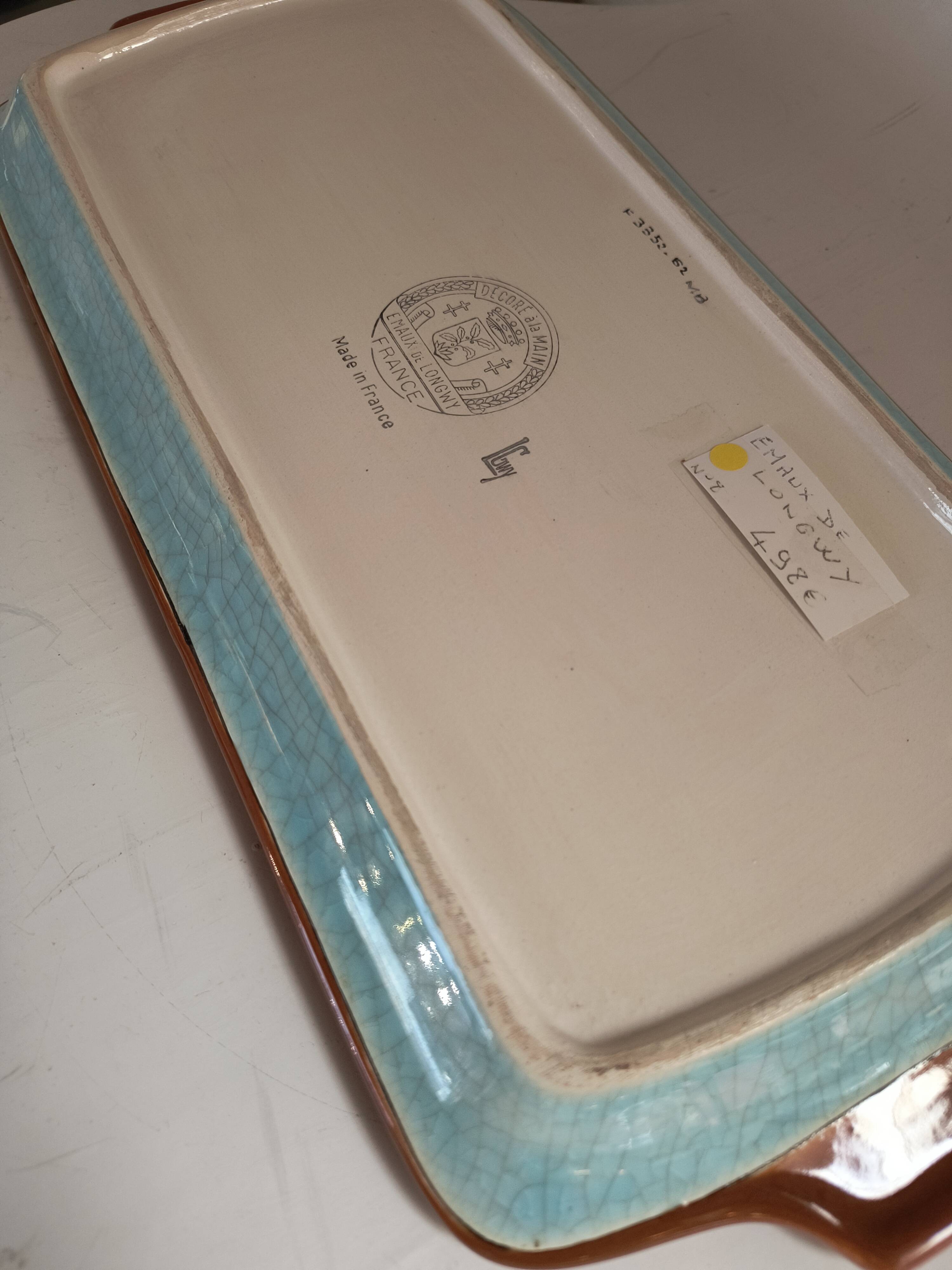 Longwy enamel plate art deco design