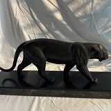 Magnificent sculpture of Tiger Marchant by Irénée Rochard (signed on the terrace)