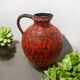 Vase, pichet vintage en céramique orange