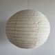 Large round suspension in rattan and natural linen, Japanese style, D:60.