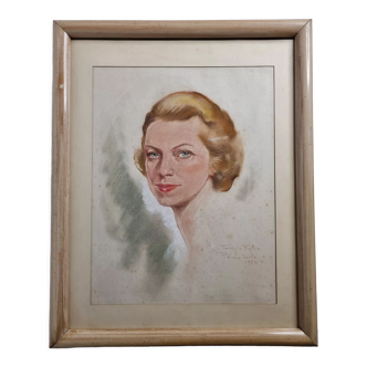 Portrait de femme signé Tony La Foglia, Paris Lido, école française XXème