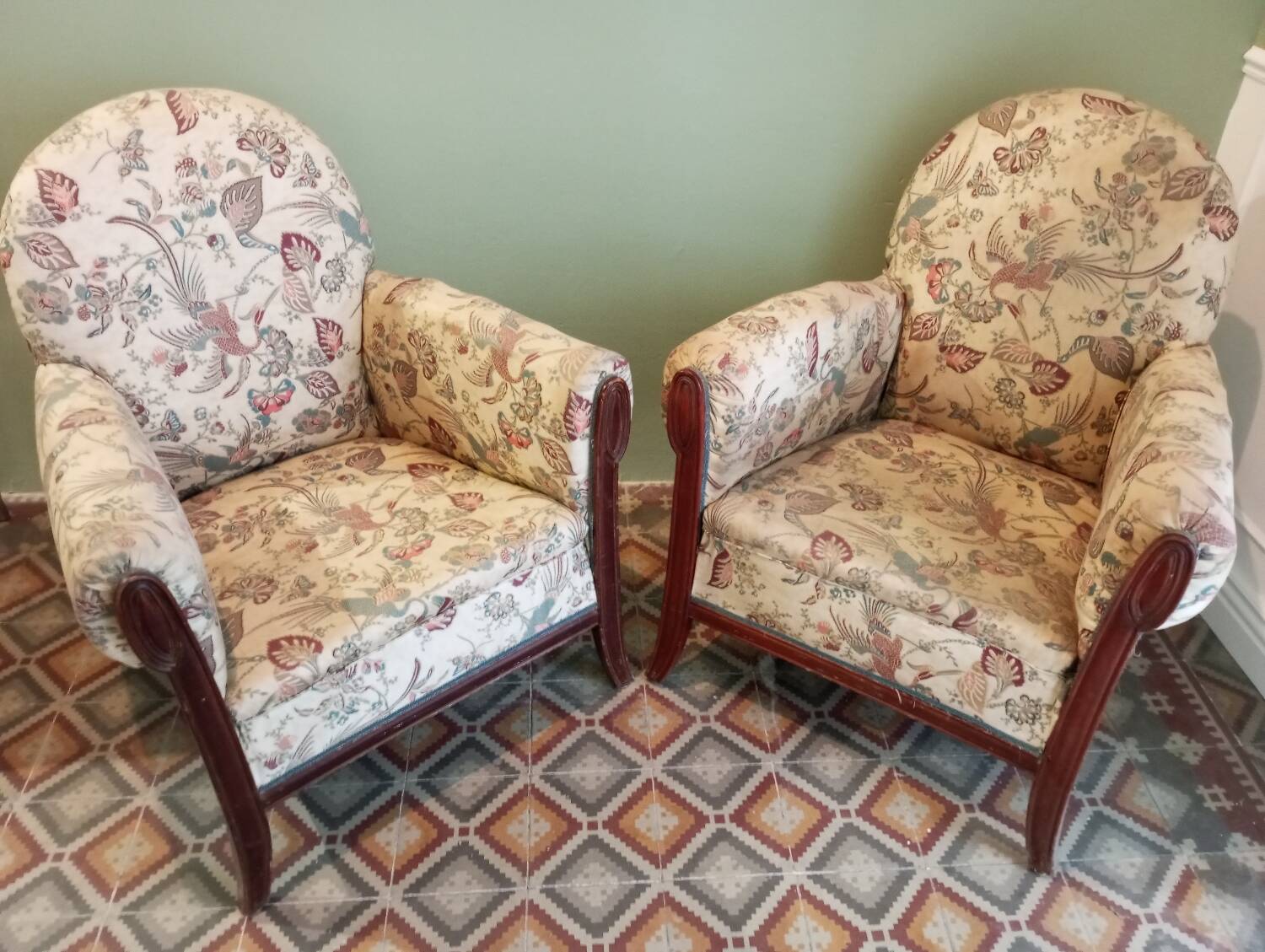 Pair of art deco armchairs