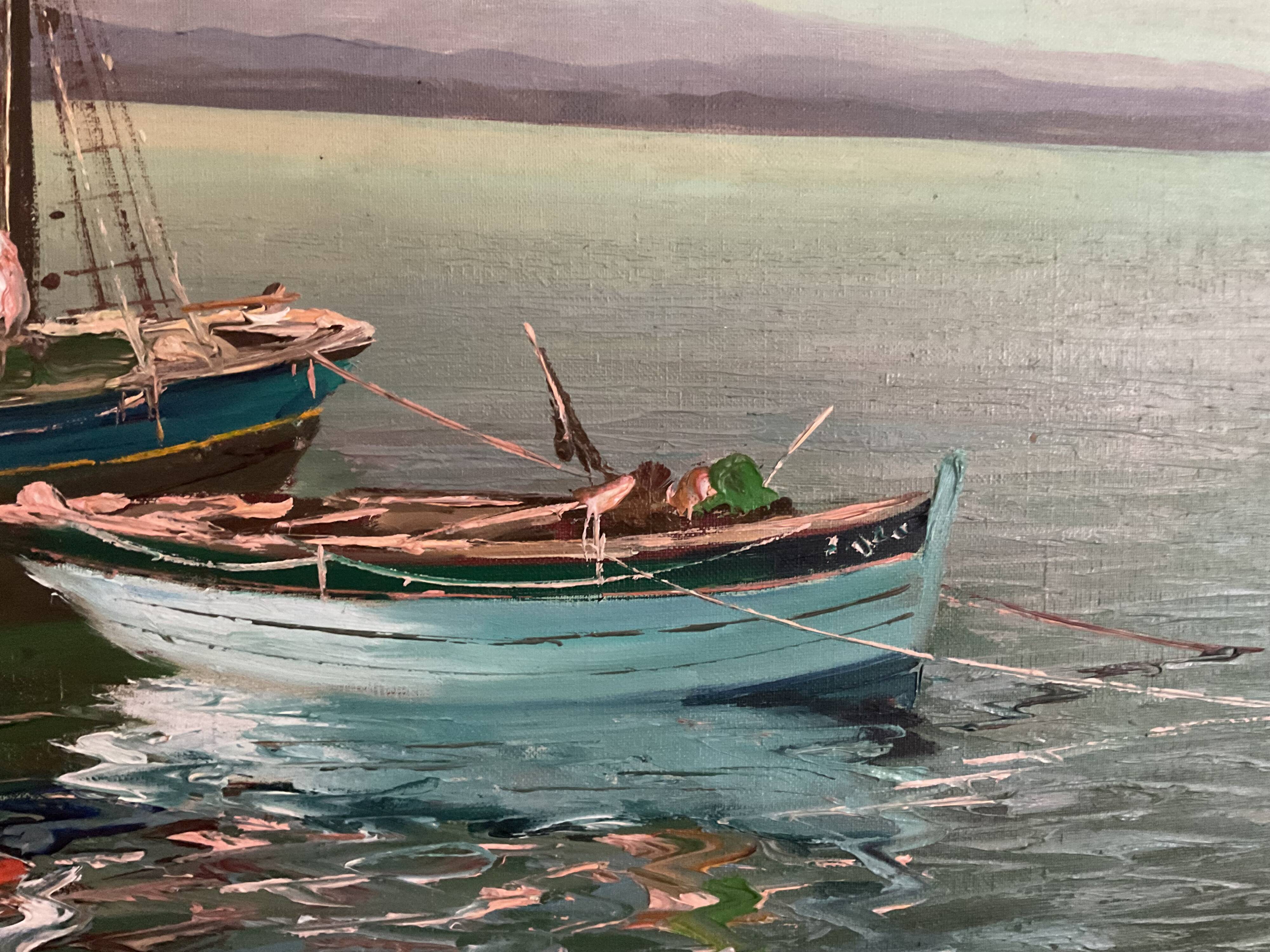 Seascape oil painting / Return from fishing