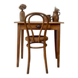 Bureau, table d’appoint en hêtre, restauré