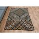 Brown Orange Handmade Vintage Turkish Kilim Area Rug  112x159