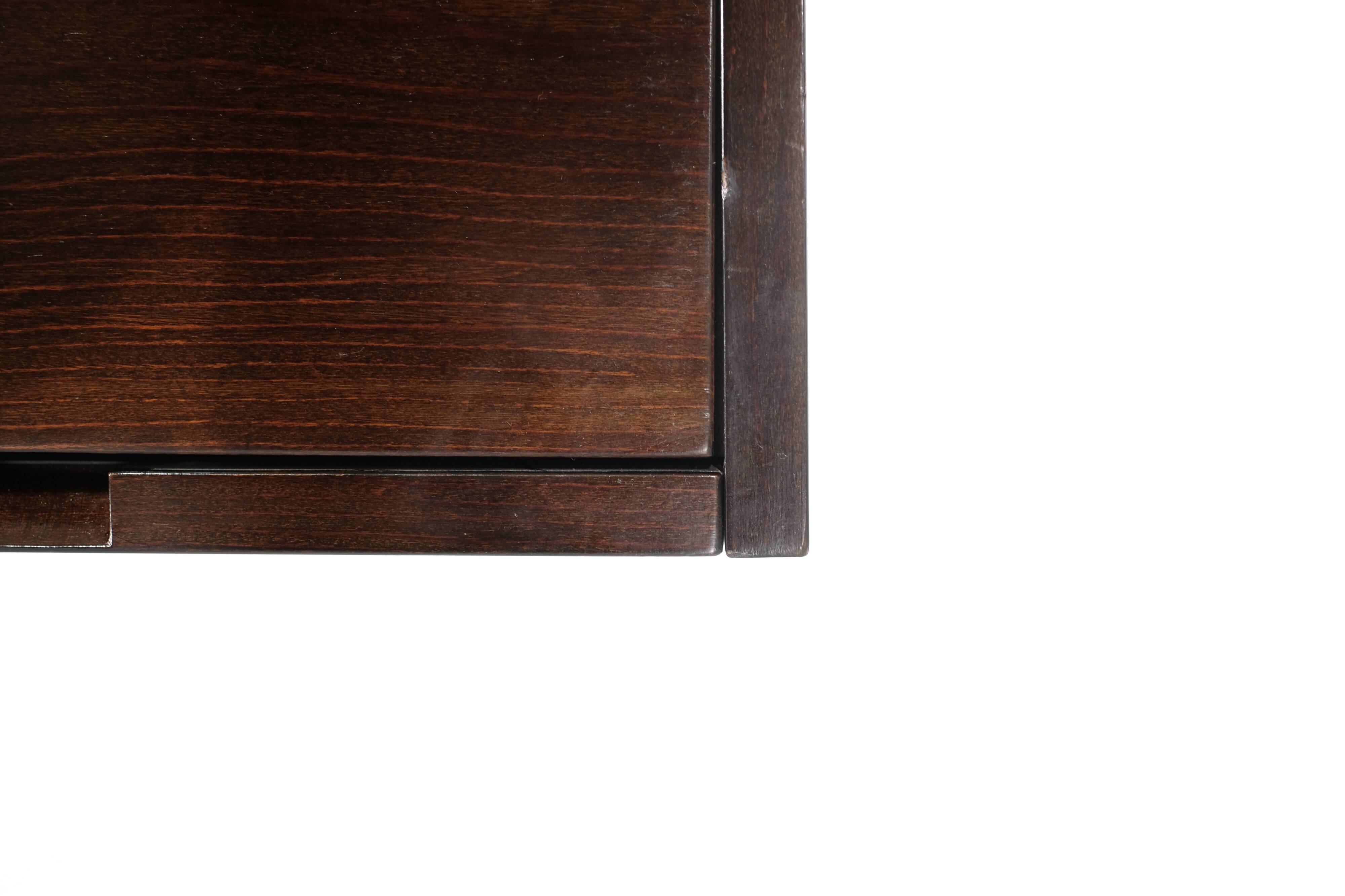 Canaan desk in wood and leather by Marcel Breuer for Gavina, Italy 1950s.