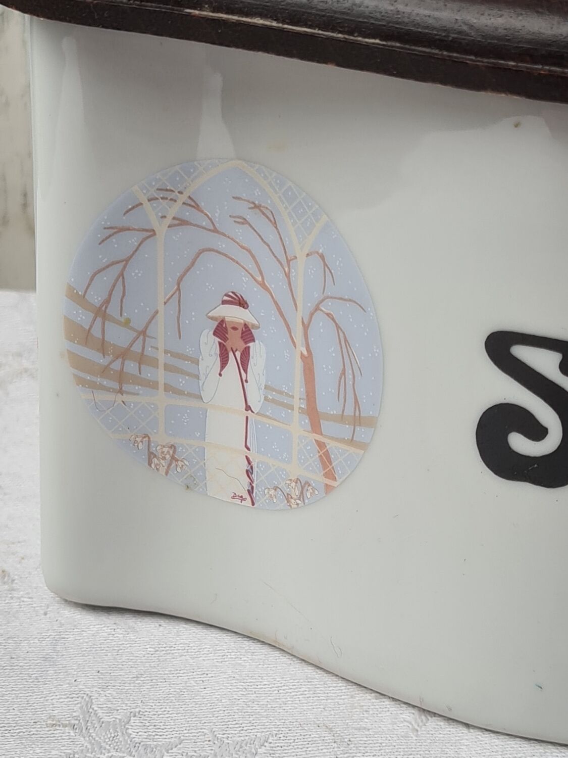 Vintage ceramic salt box