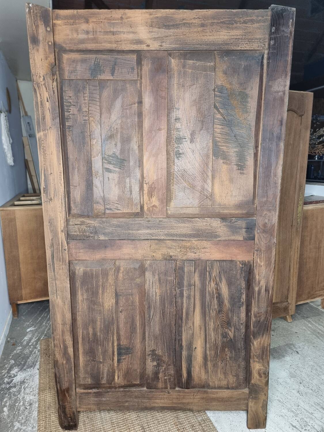 Hand-carved French rustic wardrobe