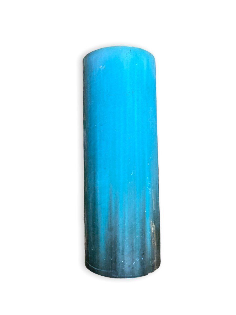 Umbrella holder in blue ceramic signed clément massier 1900-1920