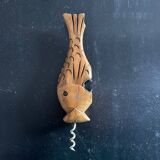 Corkscrew bottle opener fish