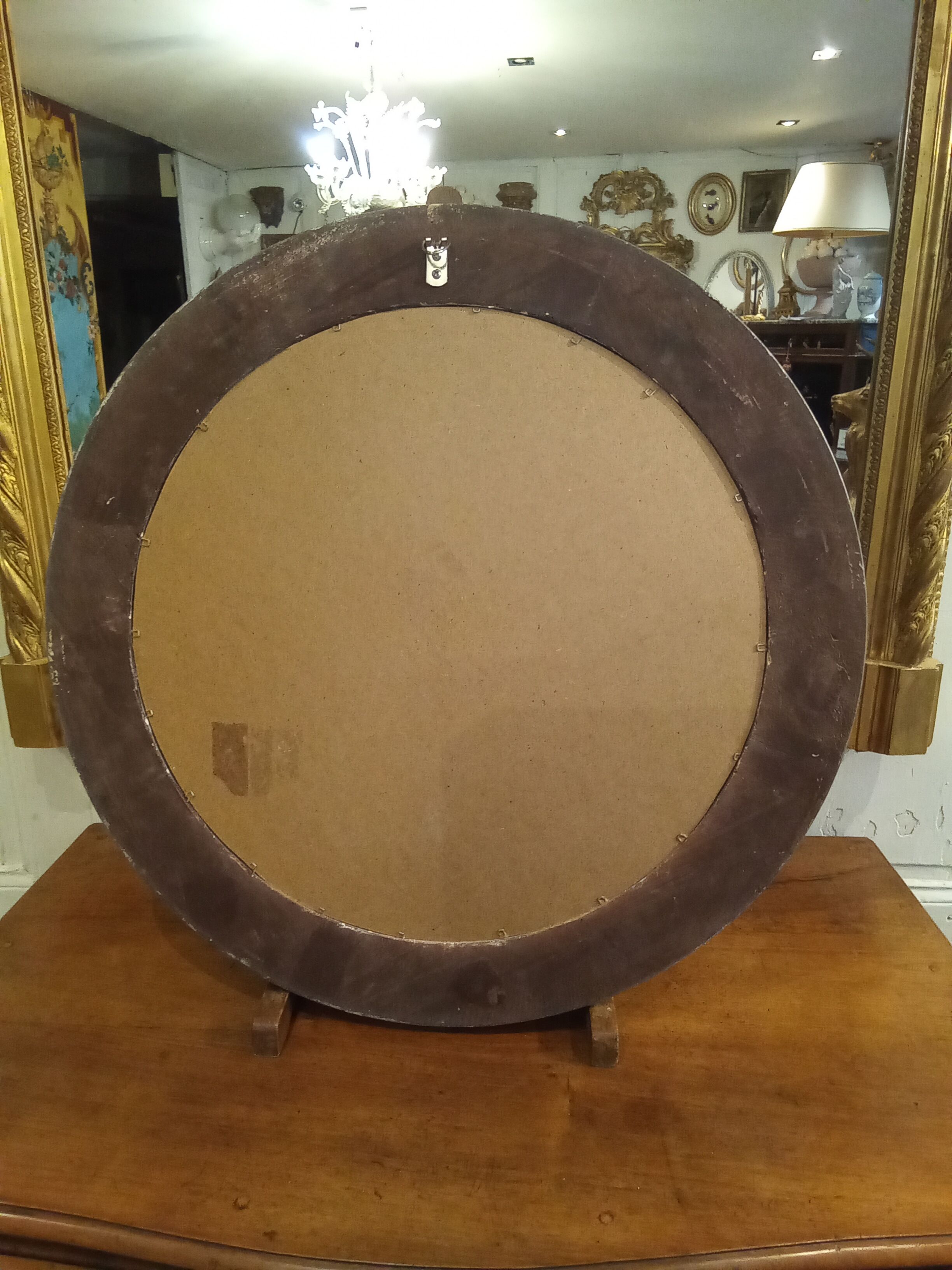 Silver round mirror 64cm