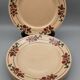 Series 6 flat plates vintage art deco earthenware beige cherry décor