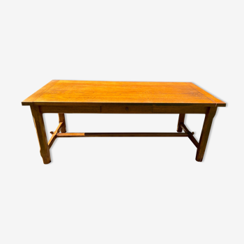 Dining farm table for 8 people in solid oak with 1 drawer 1950 200x85x79cm