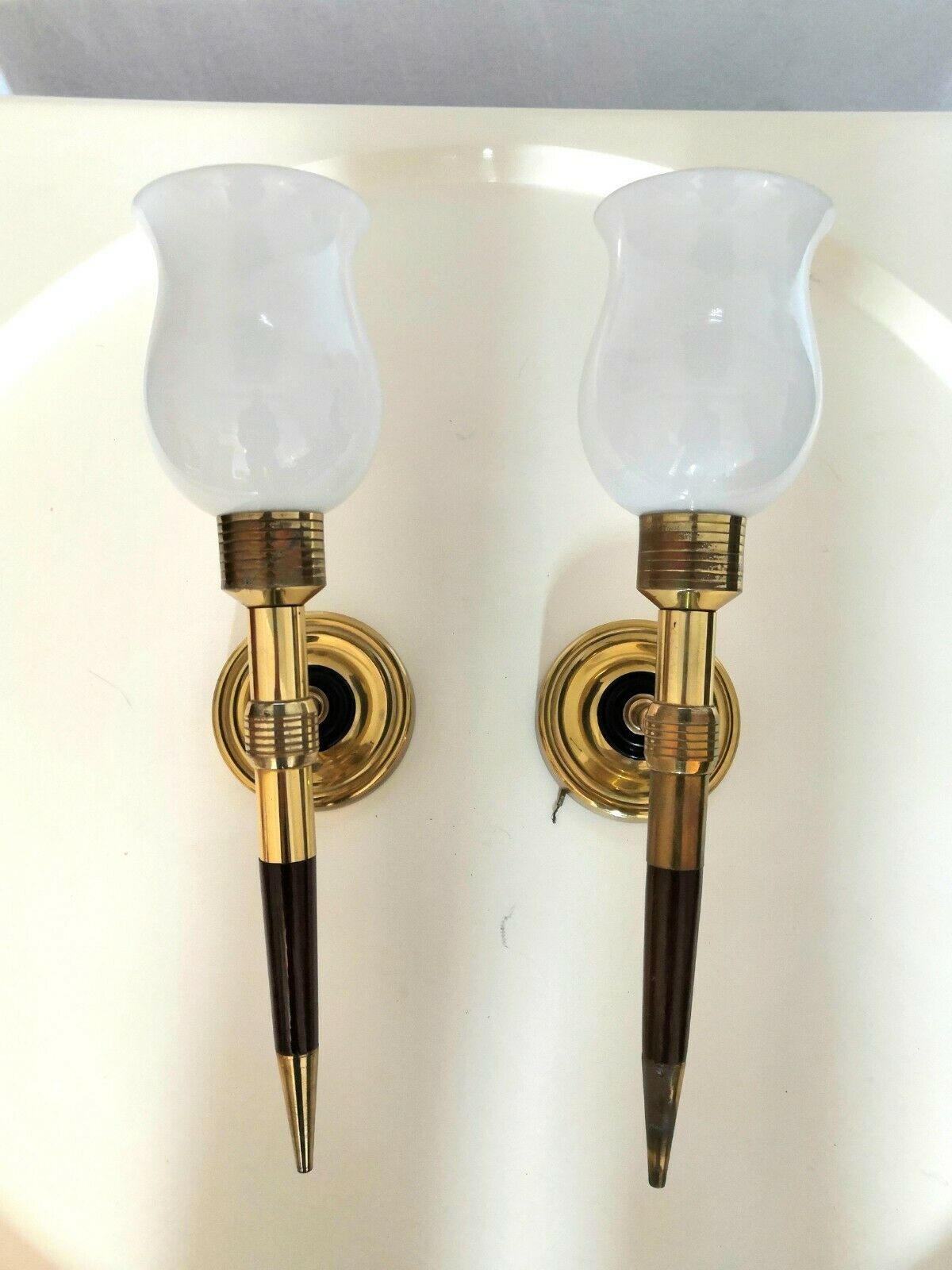 Paire appliques torchères design Arlus années 60