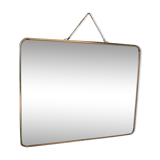 Barber mirror 30 x 24 chrome with vintage chain 1960 60