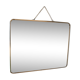 Barber mirror 30 x 24 chrome with vintage chain 1960 60