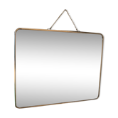 Barber mirror 30 x 24 chrome with vintage chain 1960 60