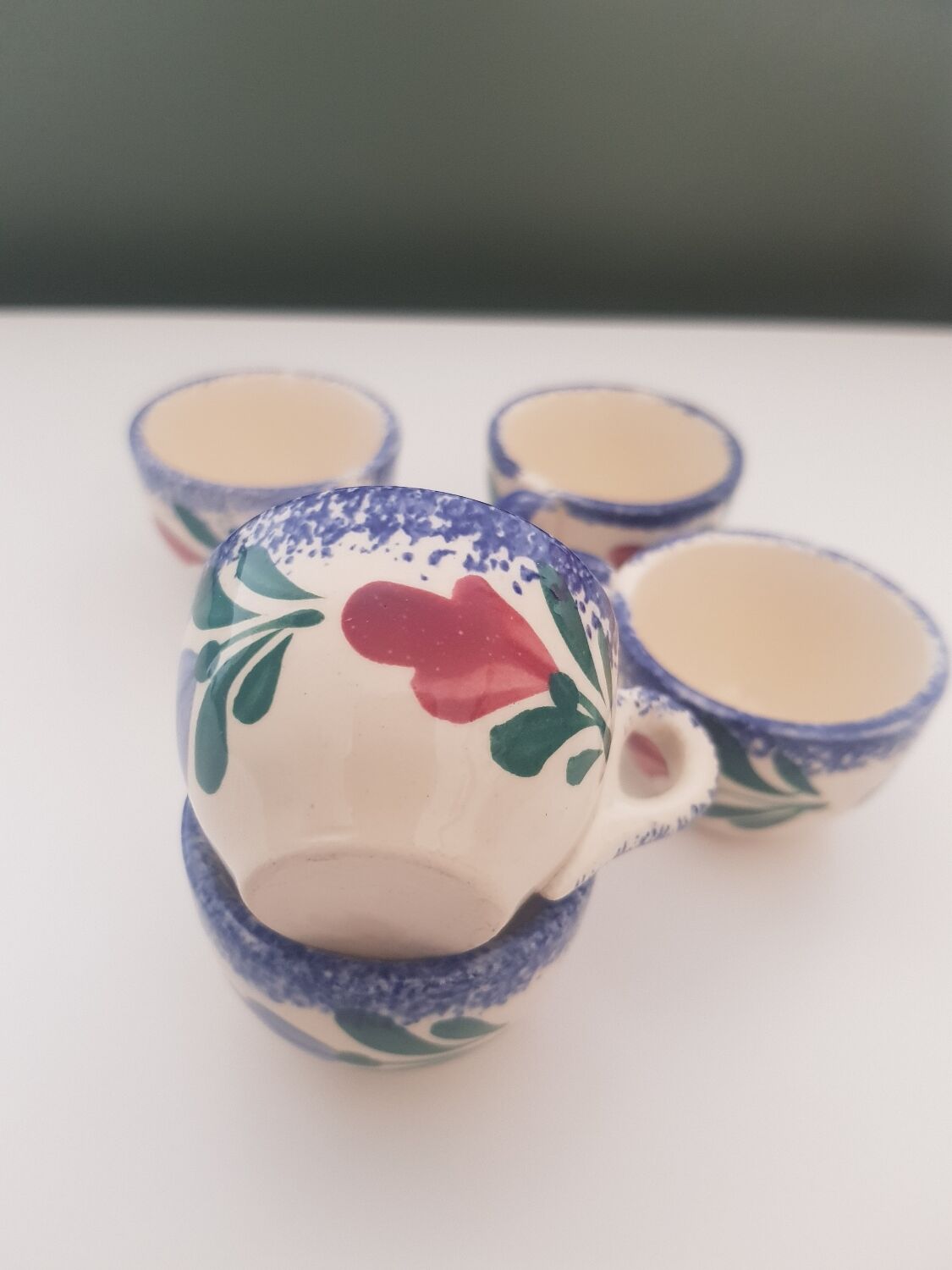 5 Quimper egg cups