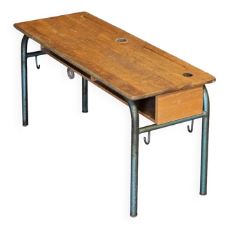 Bureau d'écolier double avec casier, 1960