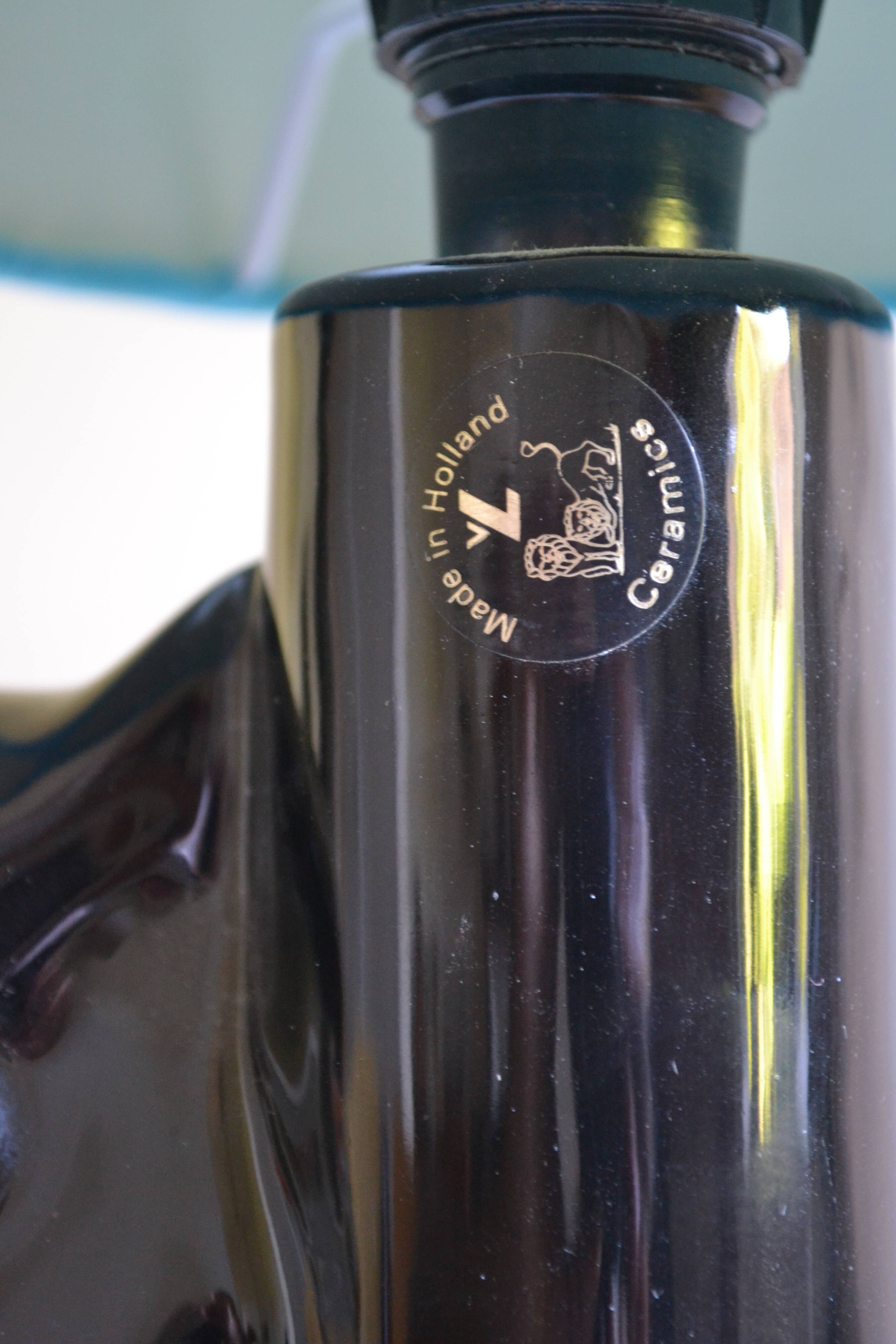 Vintage owl lamp 1980 ceramic holland