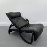 Fauteuil sinus en cuir noir de westnofa, 1970s