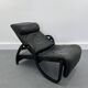 Sinus lying leather black chair from westnofa, 1970s