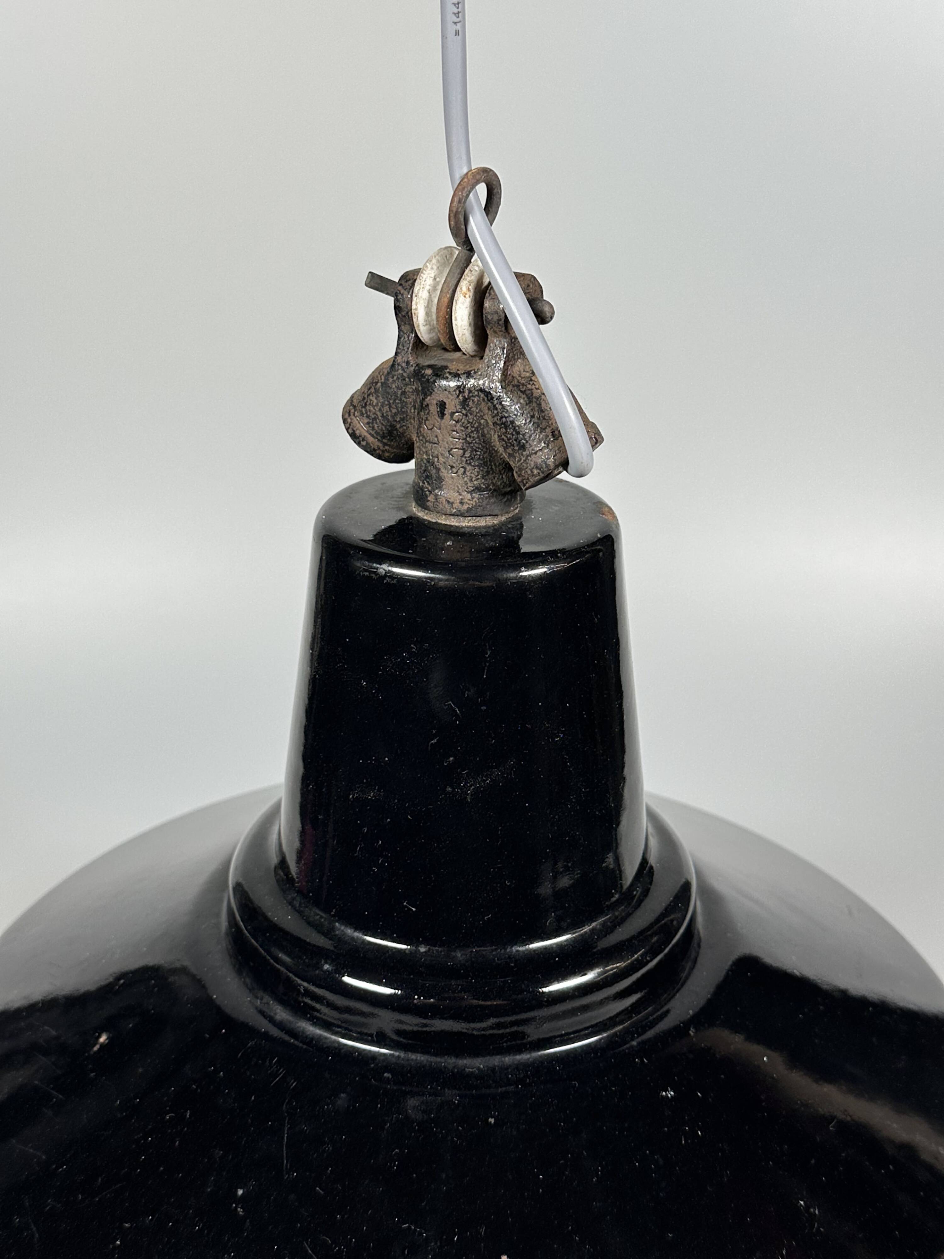 1930s/1940s Ceiling Lamp Industrial Lamp Enamel Loft Metal Bauhaus Design