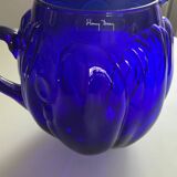 Vintage Henry Dean Cobalt Blue Glass Pitcher