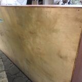 Low sideboard with 3 sliding doors in teak. Denmark 1960