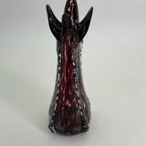 Vintage vase spotted in dark red color